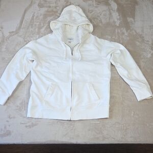 Goodfellow & Co White Textured Full Zip Hoodie